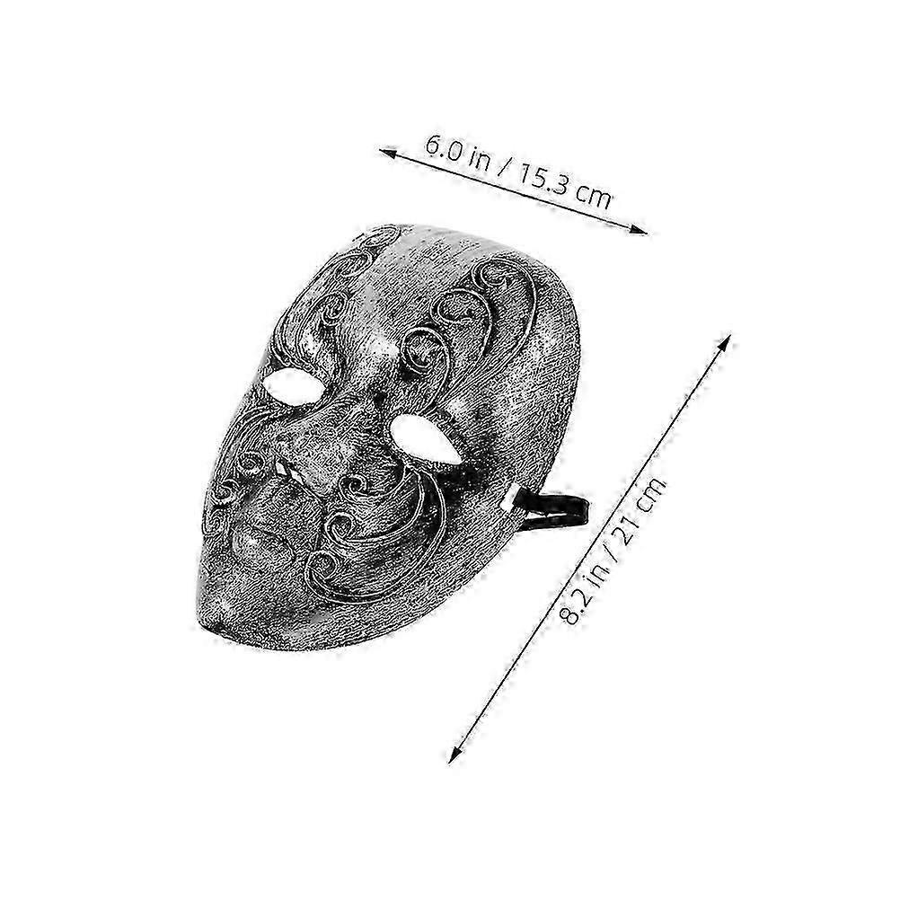 2026 Best!! Retro Masquerade Mask Vintage Design Full Face Costume Accessory For Men Women Venetian Masquerade Balls Silver 3Pcs