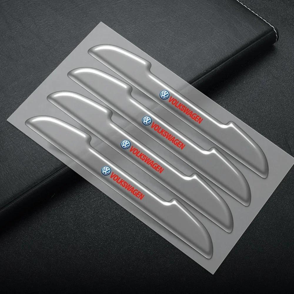 New 4pcs Transparent Door Edge Protector Stickers Anti Collision Strips For VW Volkswagen Polo Golf Passat Scirocco Tiguan