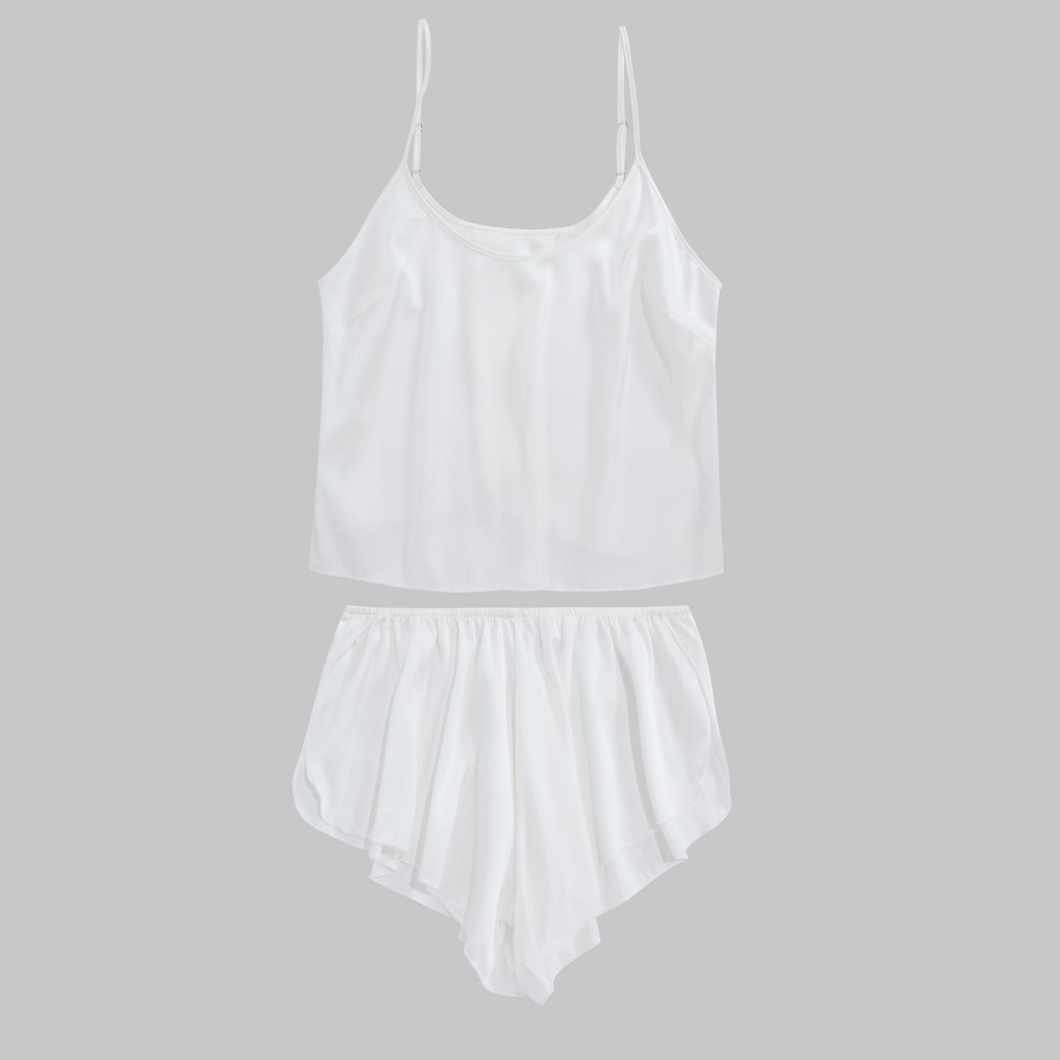 

Комплект пижамы из атласного шелка: майка и шорты - Антистатичный, Прочный, Экологически чистое крашение, Стандарт ЕС Small