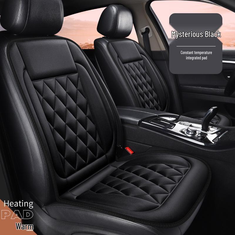 12V Heated Car Seat Cushion with Backrest - Warm Seat Cover for Autumn and Winter
