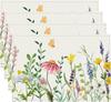 Floral Spring Placemats Set of 4, 12x18 Inch Daisy Eucalyptus Lavender Floral Leaves Placemats Seasonal Spring Anniversary Holiday Table Mats for Part