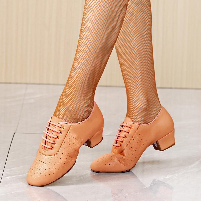 Scarpe da ballo in pelle con fondo morbido da interno per donna, da donna, moderne, Jazz, Latine, Sneakers traspiranti, da ballo, fitness, sportive da donna