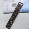 Retro Punk Rhinestone Leather Bracelet with Snap Closure