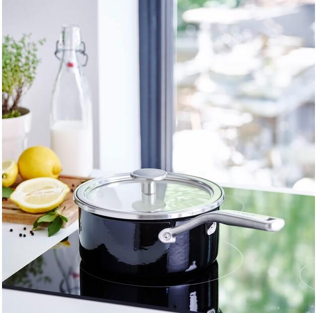 KitchenAid CC003285-001 Enameled Saucepan 16 Cm Onyx Black