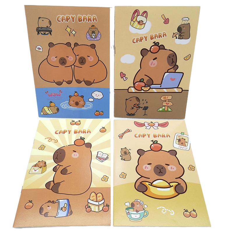 Kawaii Cartoon Capybara A5 Notebook Exercise Book Student Cute Learning Stationery Notepad Diary Gift