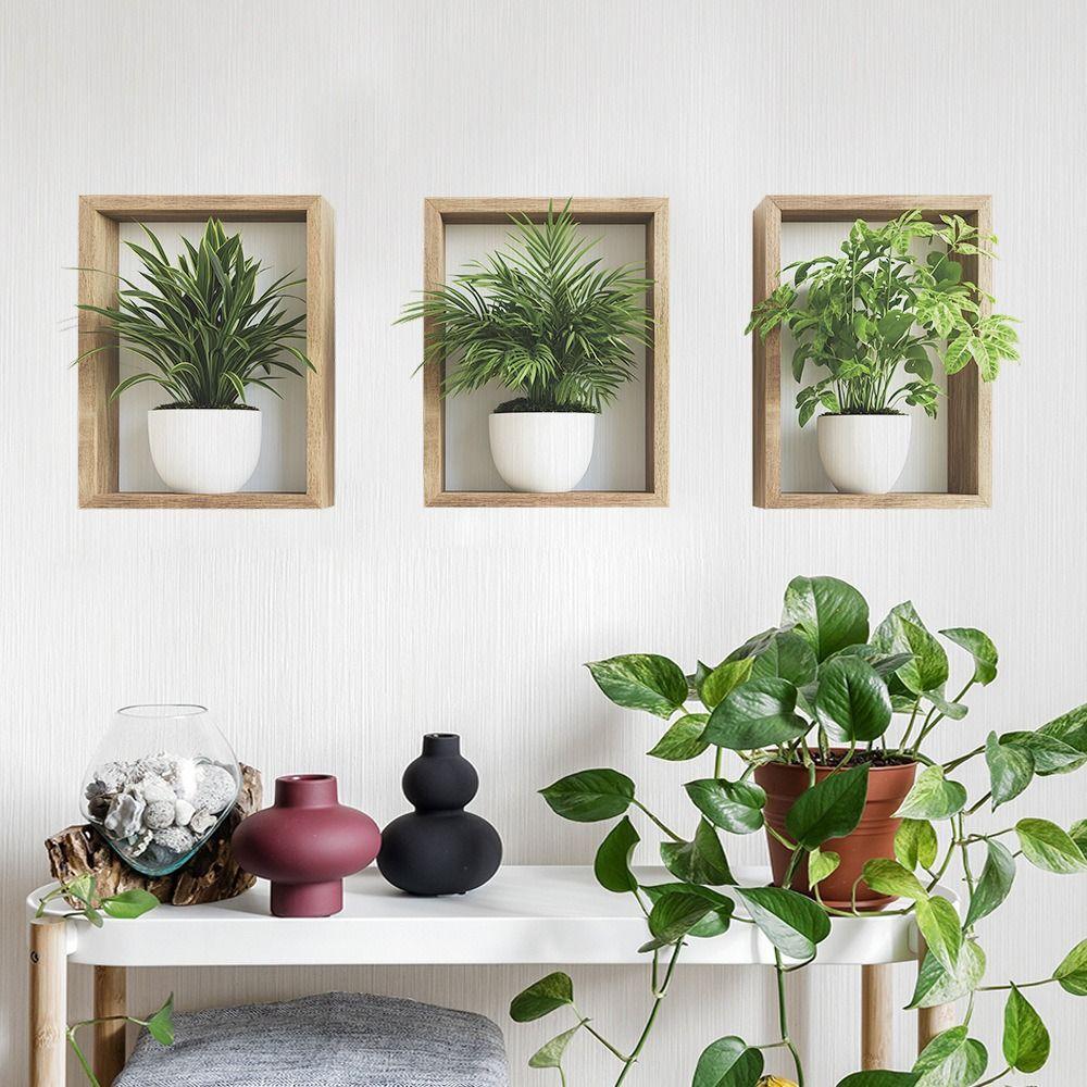 

Removable Wall Stickers Self-adhesive Wall Art NEW Potted Plant Decals Home Decor 3