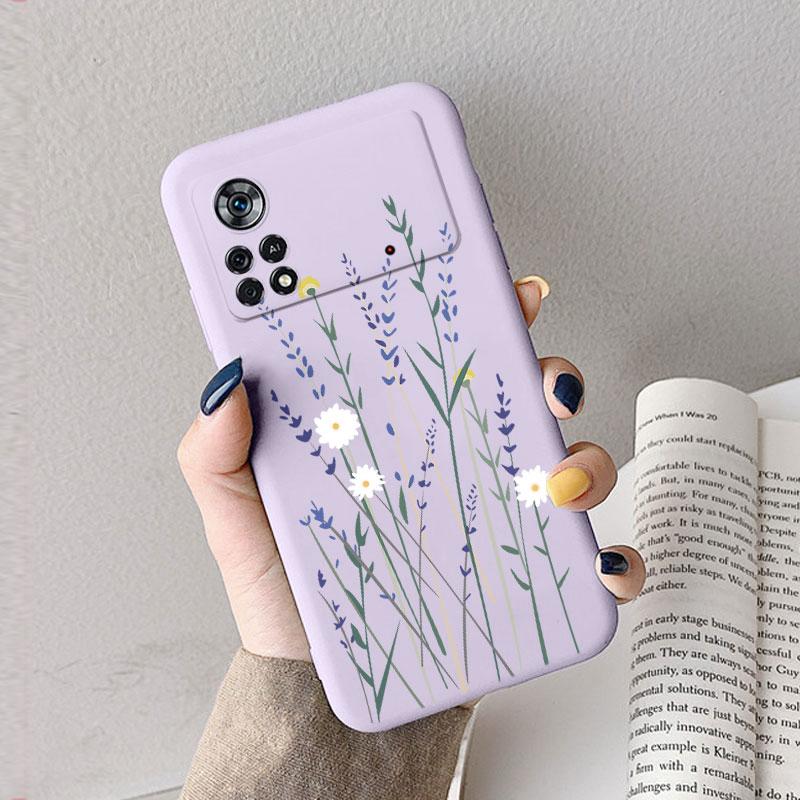 Case For Poco X4 Pro 5G Poco M4 Pro Cute Heart Flower Back Cover Soft Silicone Matte Protective Funda For Xiaomi Poco X6 X5 Pro
