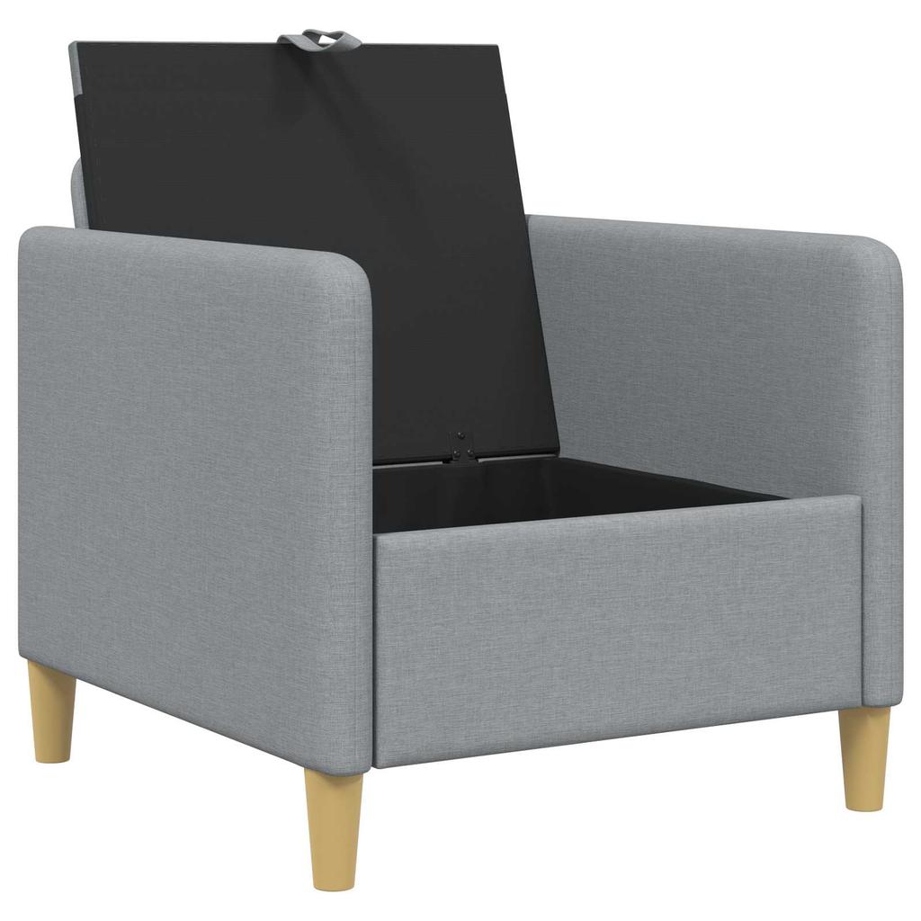 Storage Sofa in Light Grey 72 x 78 x 87 cm Polyester