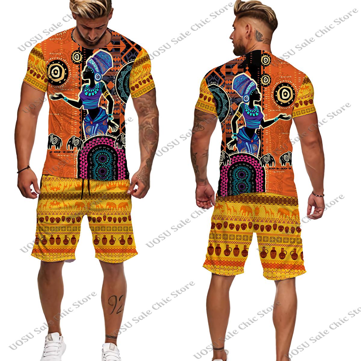 

Мужская футболка с коротким рукавом и шорты с принтом Дашики, комплекты спортивных костюмов на заказ, мужские футболки в африканском стиле больших размеров/шорты/костюмы, верхняя одежда L