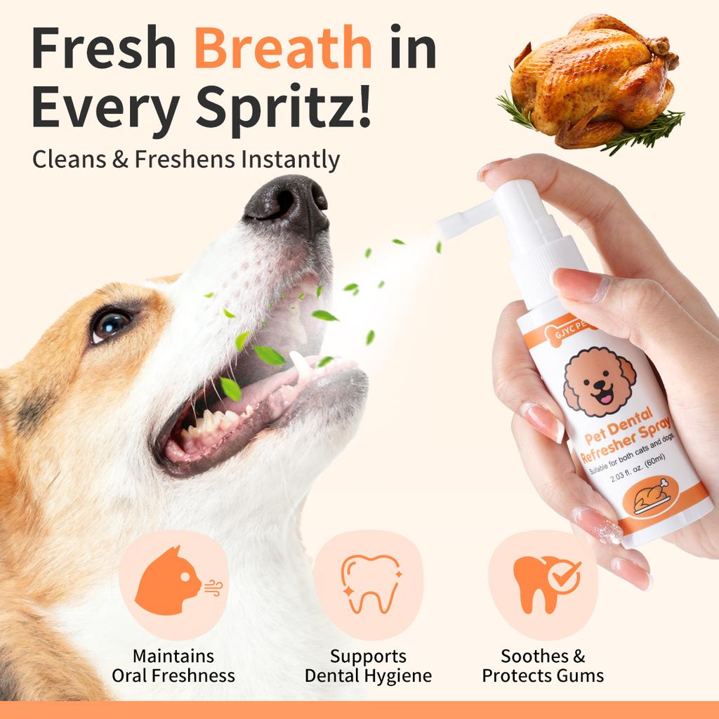 GJYC PET Roast Chicken Pet Oral Fresh Spray Cleanses Teeth Freshens Breath Removes Odors For Dogs Cats