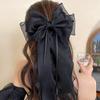 Streamer Bow Hair Clip Women Sweet Half-tie Hair Spring Clip Versatile Fashion Hair Accessories