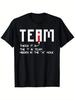 Lustiges 'Team' Grafik Baumwoll-T-Shirt - Unisex Lässiges Rundhals Kurzarm-T-Shirt,