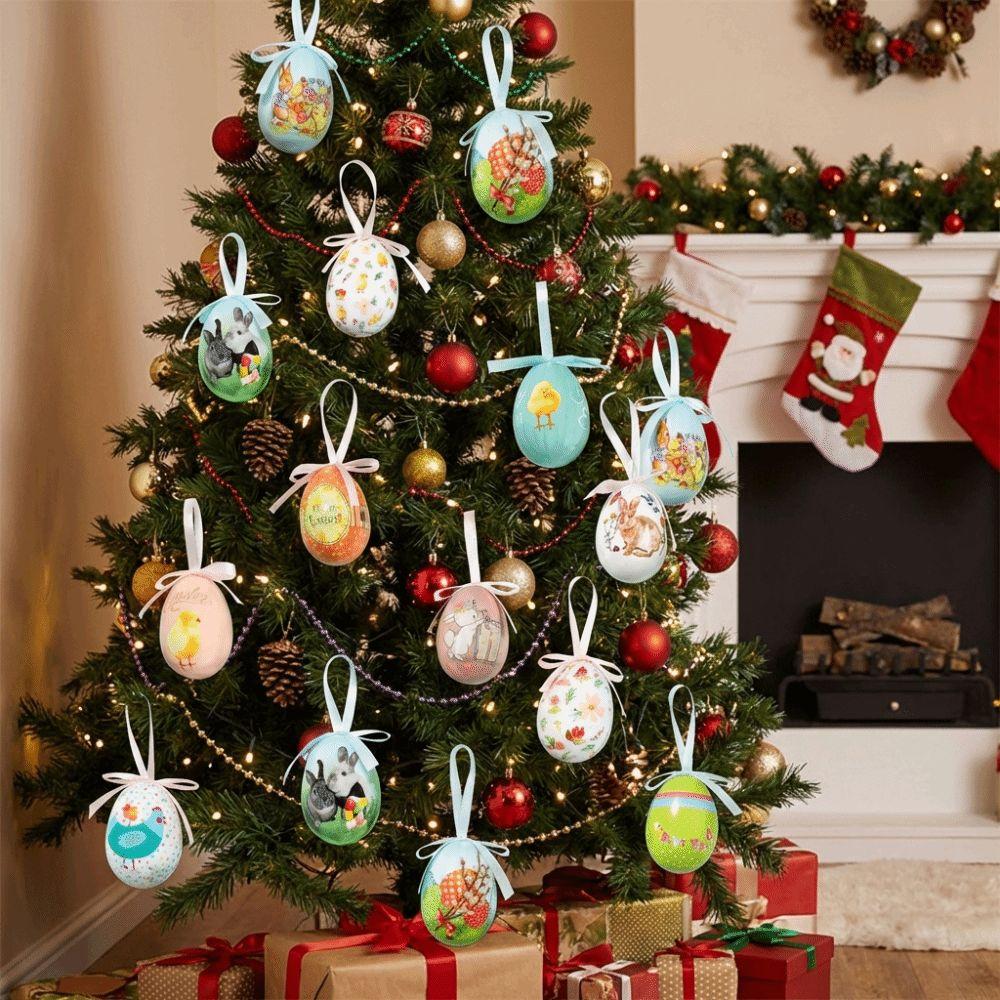 DIY Craft Easter Eggs Pendant Painted Easter Egg Props Hanging Easter Egg  Window Door Garden