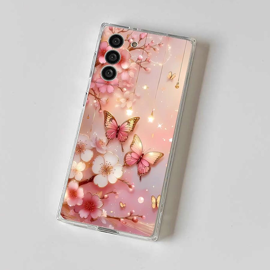 Soft Cover Phone Case for Samsung Galaxy A52s A21s A50 A51 A12 A71 A32 A22 A72 A31 A52 A16 Butterfly & Floral Design