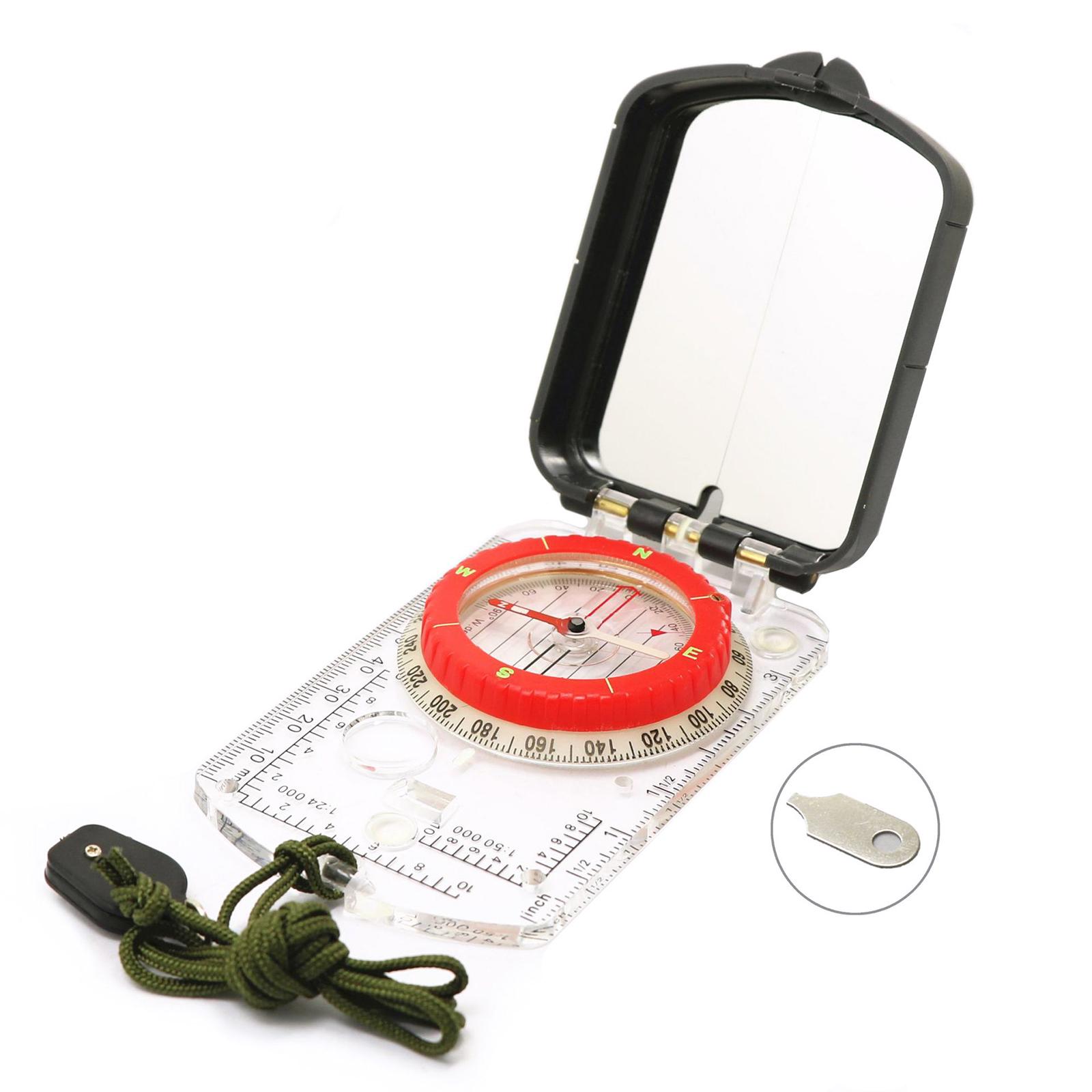 DC45-6E Camping Survival Compass With Fluorescent Ring Compass Survival Gear For Hiking Camping Backpacking A