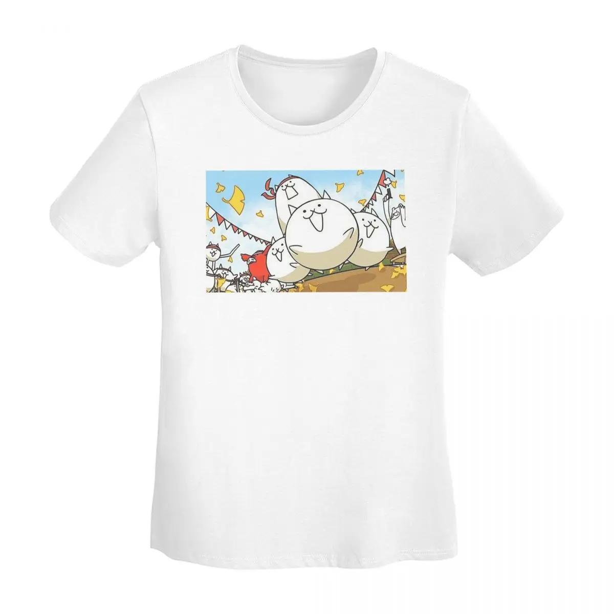 

Nyanko Great War Battle Cats TShirt Women Short Sleeve T Shirts Round Neck Streetwear Cotton Summer Tees Streetwear S