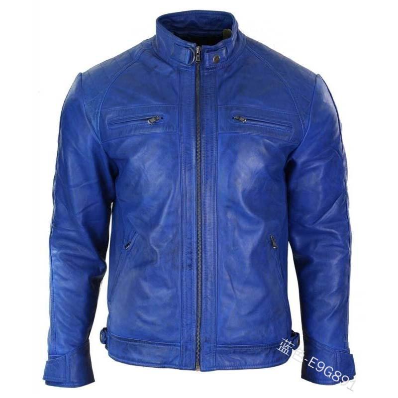 ebay spring and autumn new men's stand-up collar pu leather jacket locomotive leather jacket men's EG