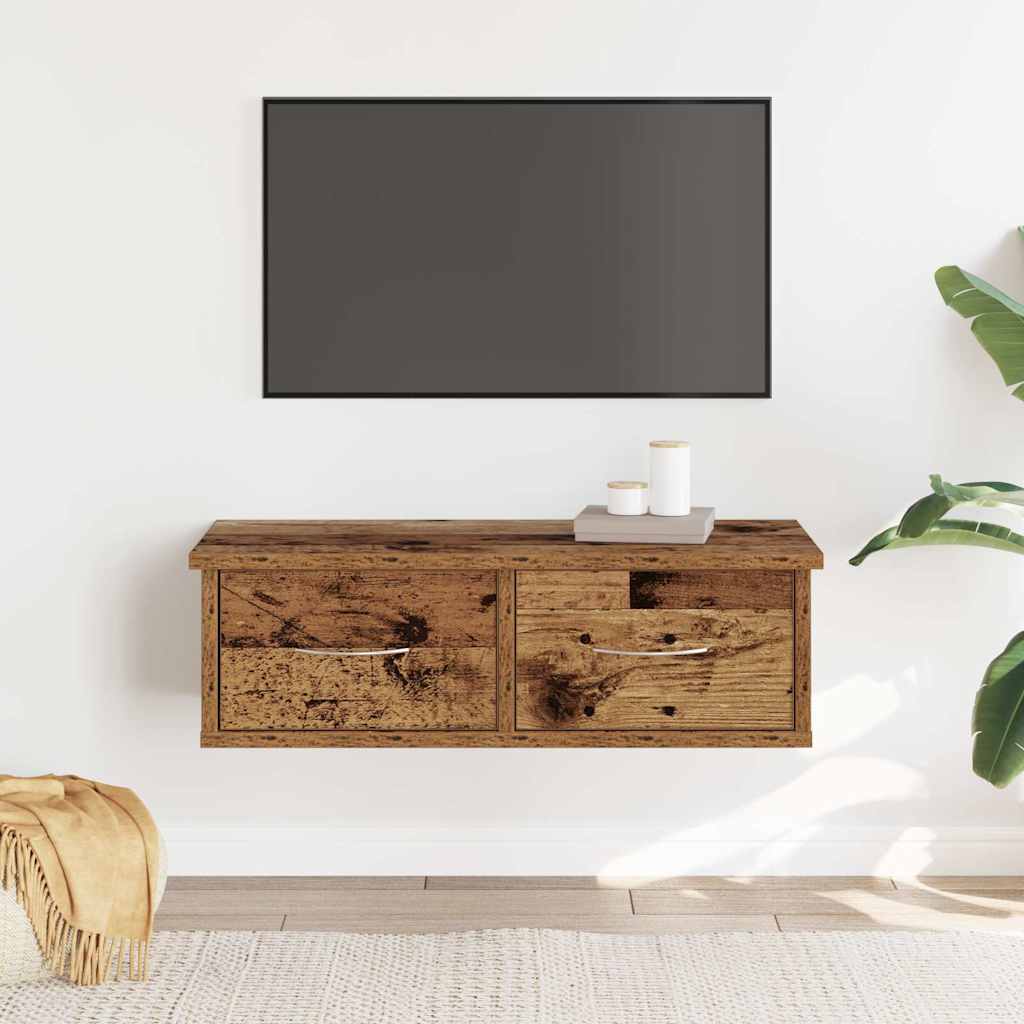 Wall Mounted Cabinet with Vintage Wood Look 60 x 26 x 18.5 cm Particleboard