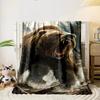 Ferocious Grizzly Bear Blanket bedroom Blanket for Livingroom Couch lunch break Soft throw for Friend's festival Gift