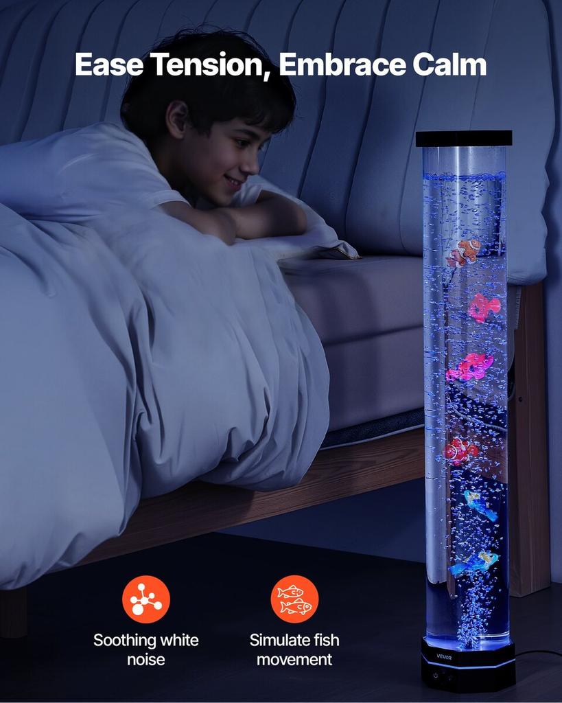 Blasensäulenlampe 16 Farben 80 cm Sensorisches Aquariumlicht zur Entspannung Beruhigend
