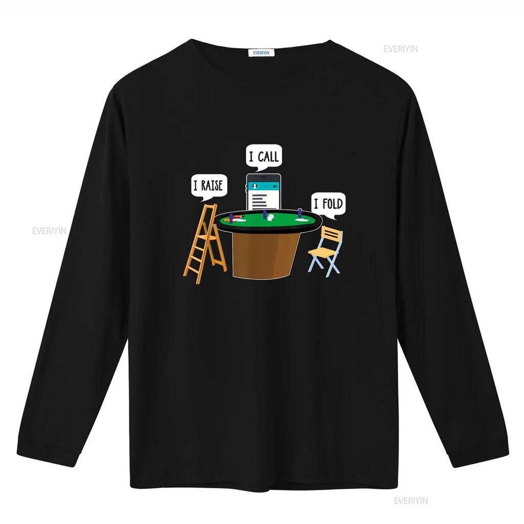 I Raise Call Fold Funny Poker Player T Shirt vintage Washed homme Stylish streetwear Versatile Breathable Casual
