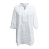 Summer Women's 3/4 Sleeve Blouses Casual Loose Fit Solid Color V Neck Tops Ladies Length Sleeve T-Shirts
