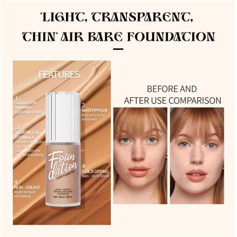 Clear and Docile Natural Makeup Foundation, Light Concealer, Waterproof and Oil Control Foundation