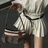 Vintage Polka Dot Shoulder Bag Women Butt Decor Ruched Crossbody Handbag Casual Minimalist Underarm Tote Bag Commute Shopping