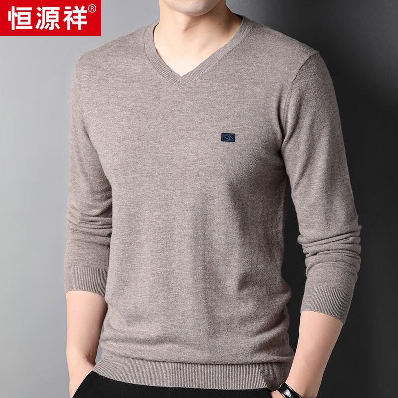 

Hengyuanxiang Men s Slim-Fit V-Neck 100% Wool Sweater 3XL 190/104A
