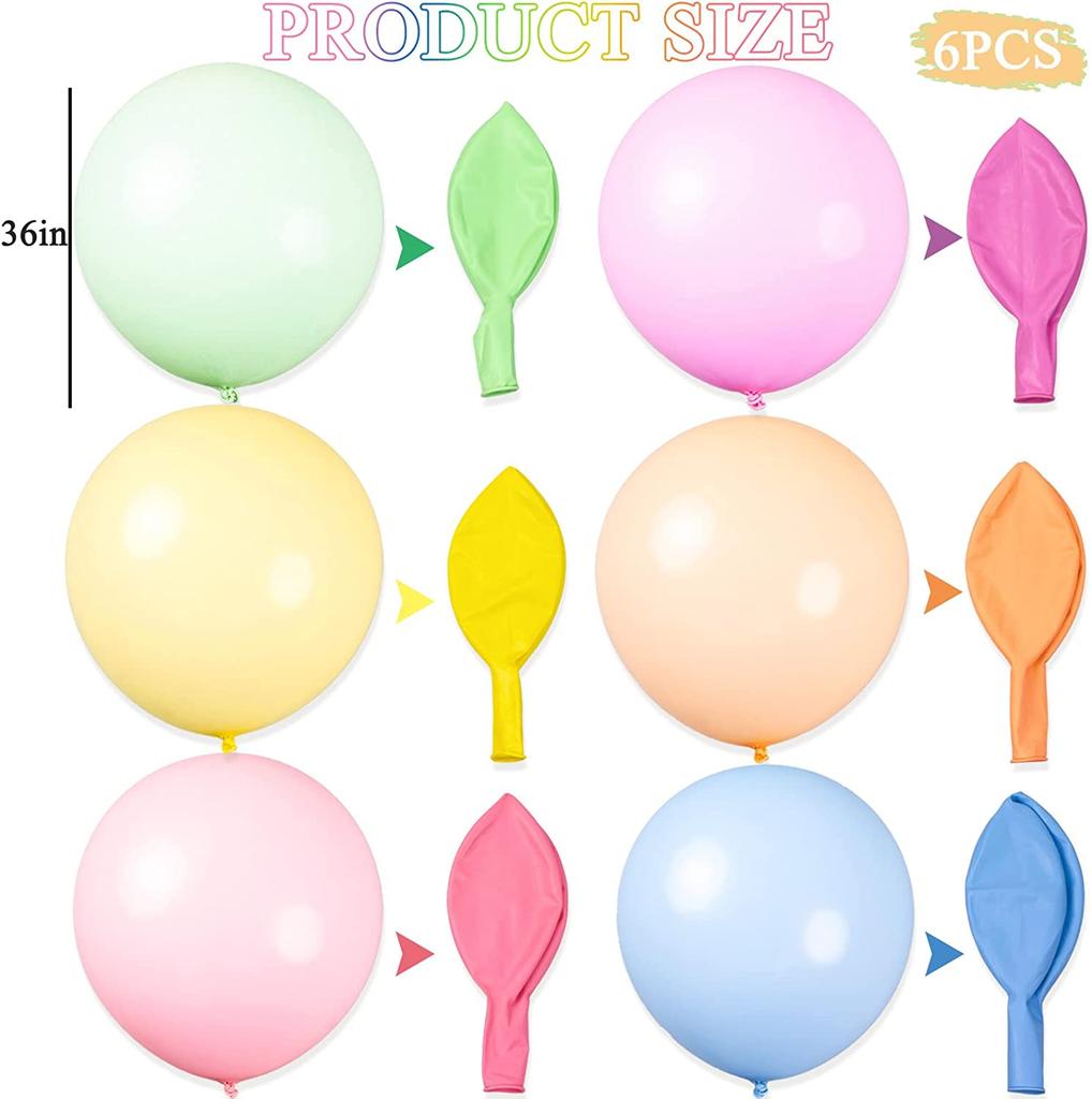 Globos Pasteles Grandes de 36 Pulgadas Gigantes Redondos de Látex Macaron Globos Pastel Jumbo de Helio para Boda Baby Shower Cumpleaños Pa