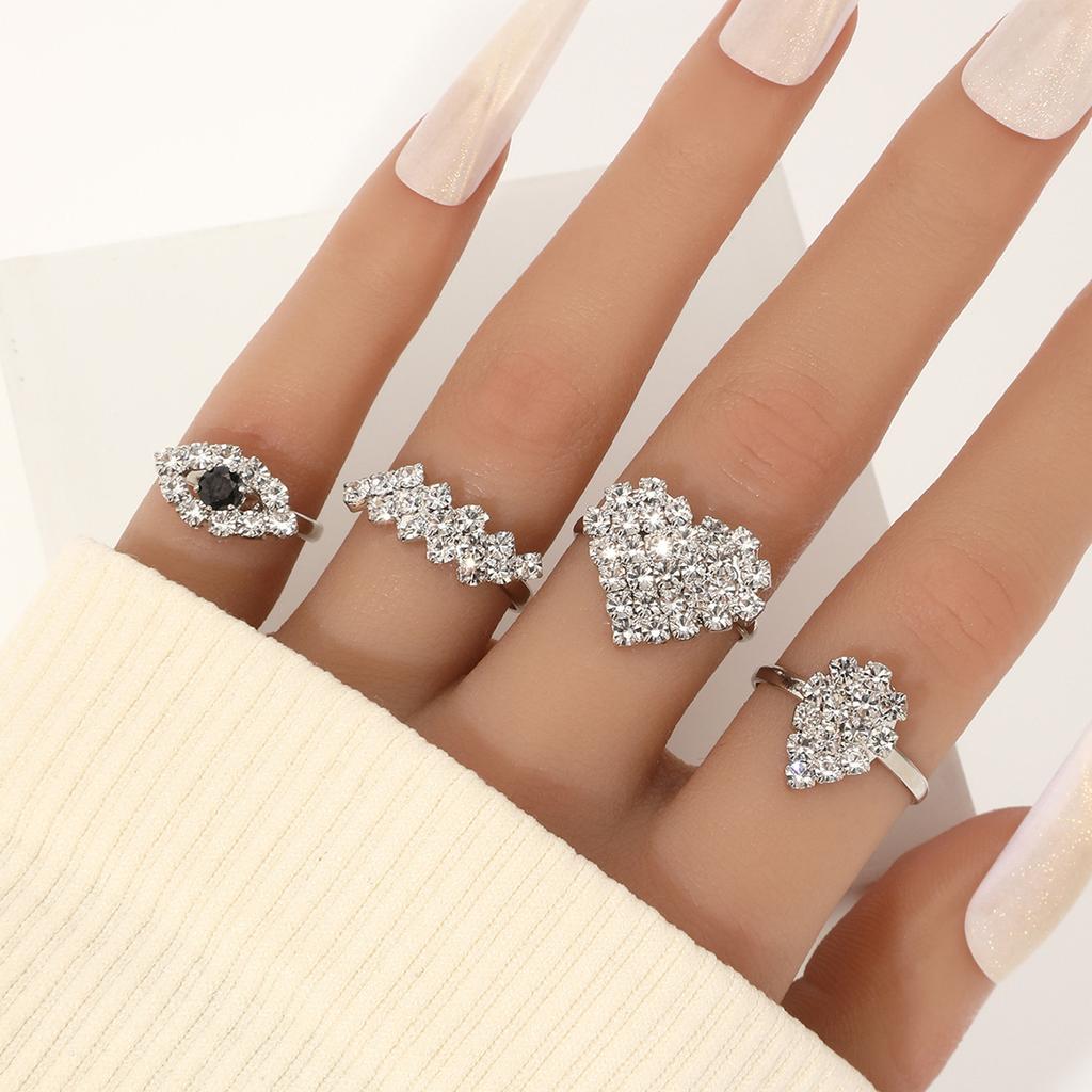 Hot-selling niche design open stacking ring women's versatile adjustable ring set