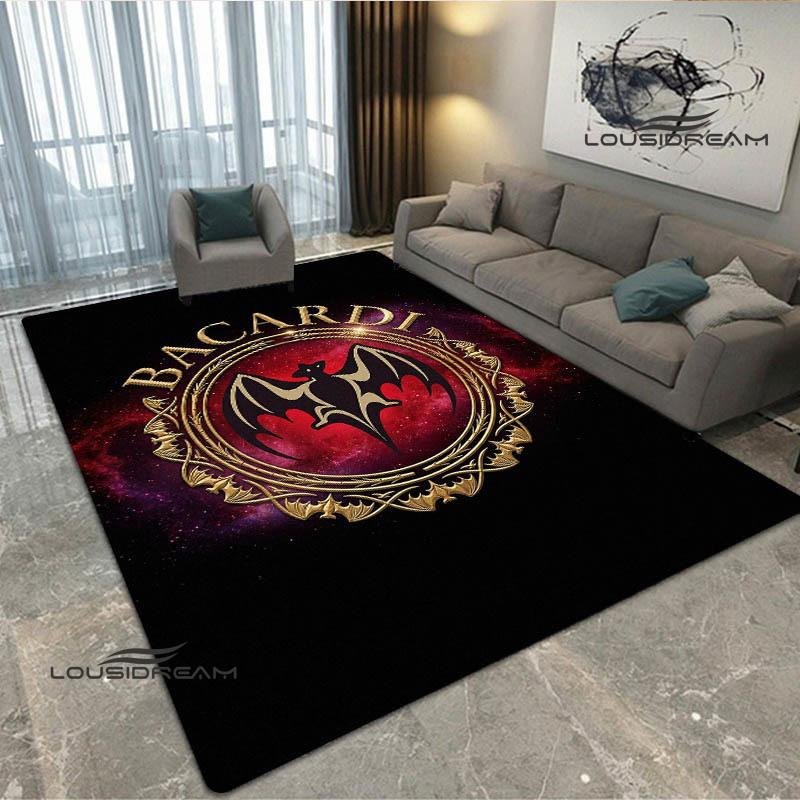 Tappeto stampato con logo Bacardi Tappeto antiscivolo Tappeti da esterno Tappeto per area Tappeto decorativo per camera da letto Tappeto per camera da letto Regalo di compleanno