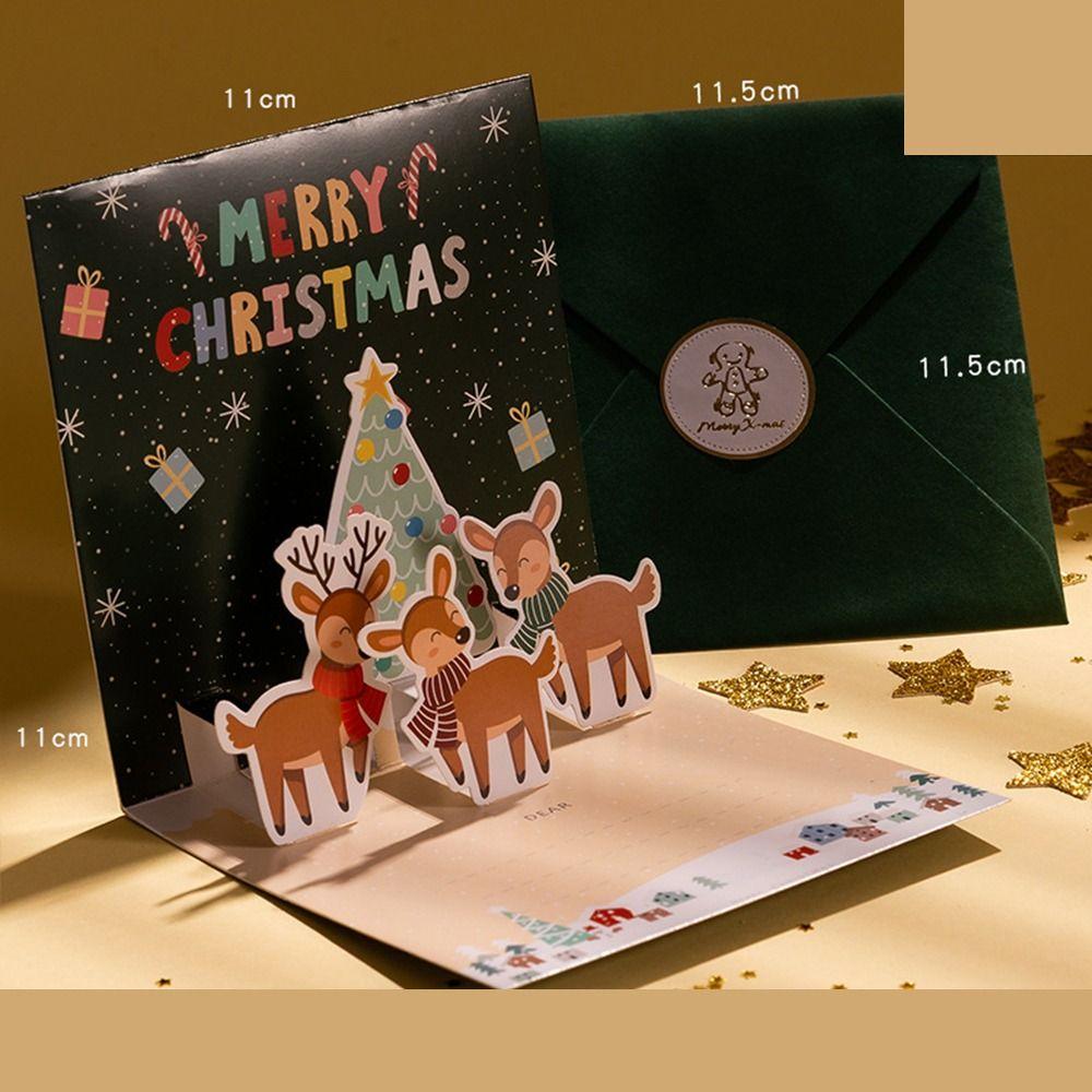 Christmas Tree Christmas Pop-Up Cards Thank You New Year Greeting Cards  Festivital Gifts