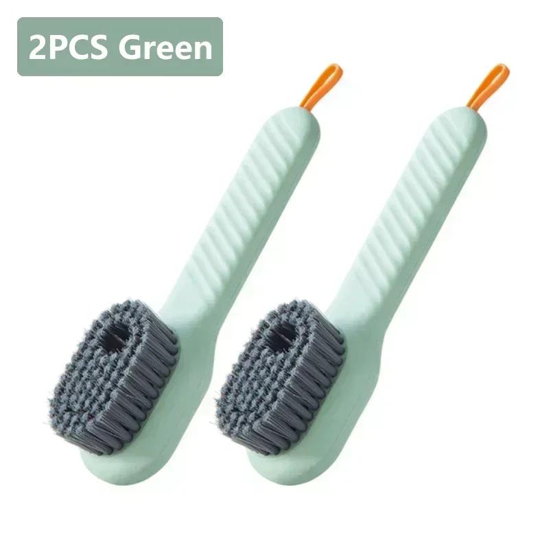 1/2pcs Shoes Brush Automatic Liquid Discharge Multifunction Press Out Shoes Cleaner Soft Bristles Clothes Brushes Cleaning Tool