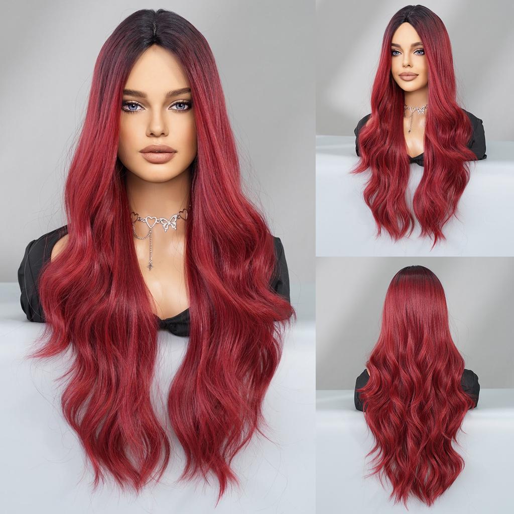Fashion Women's Medium Gradient Long Curly Wig Big Wave Chemical Fiber Wig