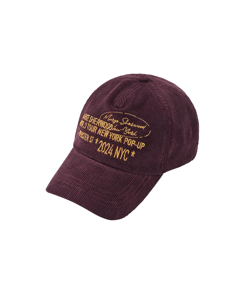 Majisyeoudeu Corduroy New York Ballcap_Burgundy
