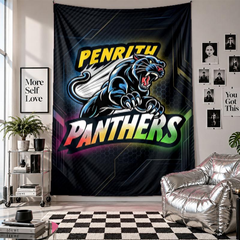 Penrith Panthers Wall Tapestry Home Decor Wall Hanging Cloth for Bedroom Living Room Background