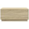 Coffee Table with LED Lighting, Sonoma Oak, 90x50x40 Cm