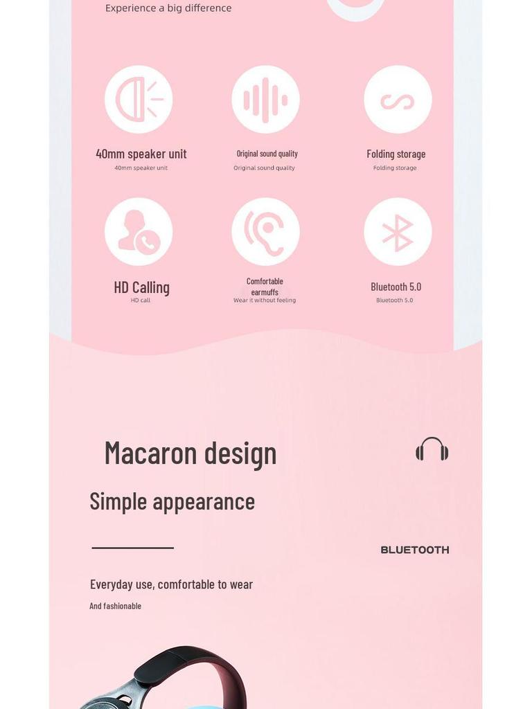 Y08 Macaron Over-Ear Faltbares Kabelloses Bluetooth Headset mit Kartensteckplatz für Studenten