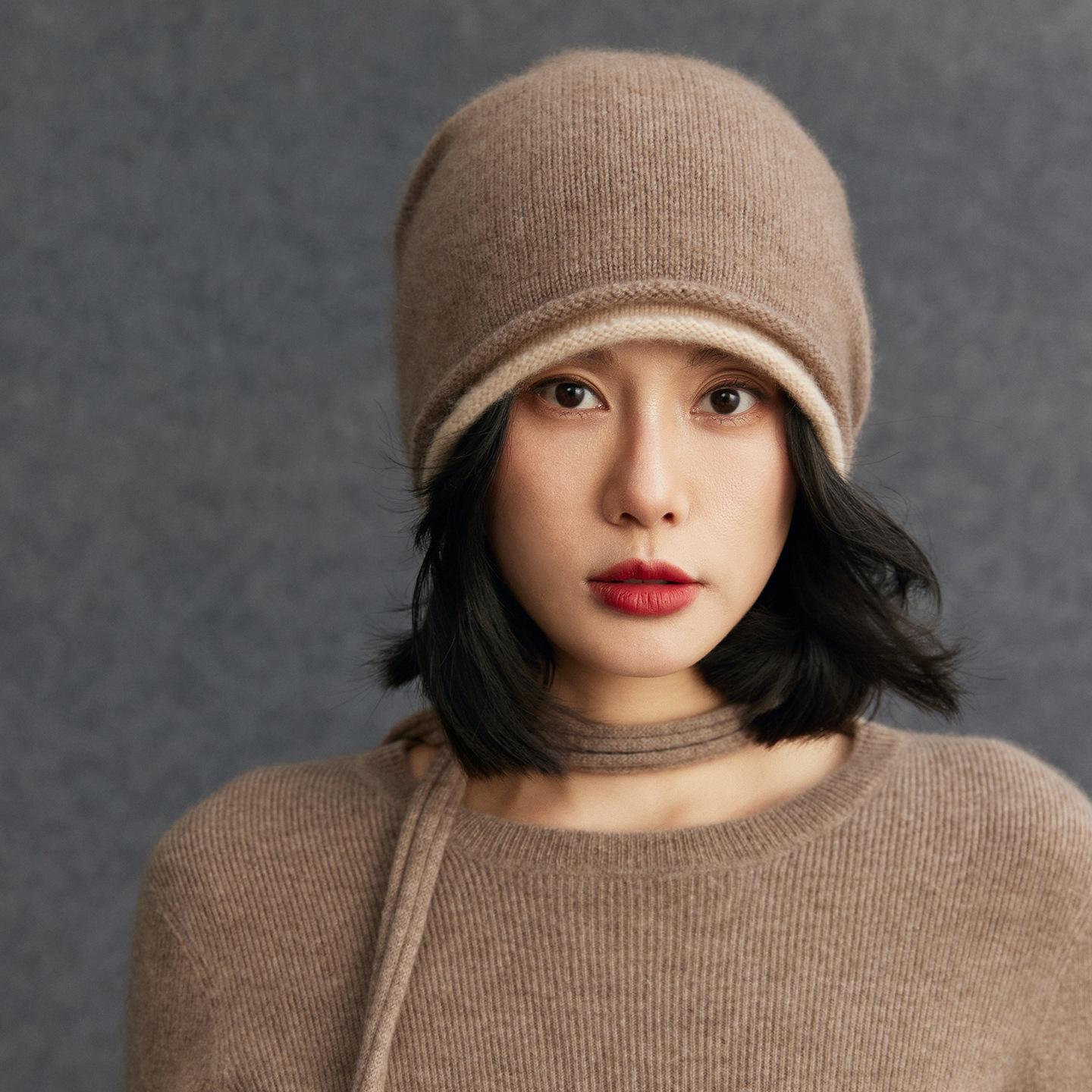 

Cashmere Women s Warm Ear Muffs Beanie - Autumn/Winter Solid Color Casual Head Wrap One Size