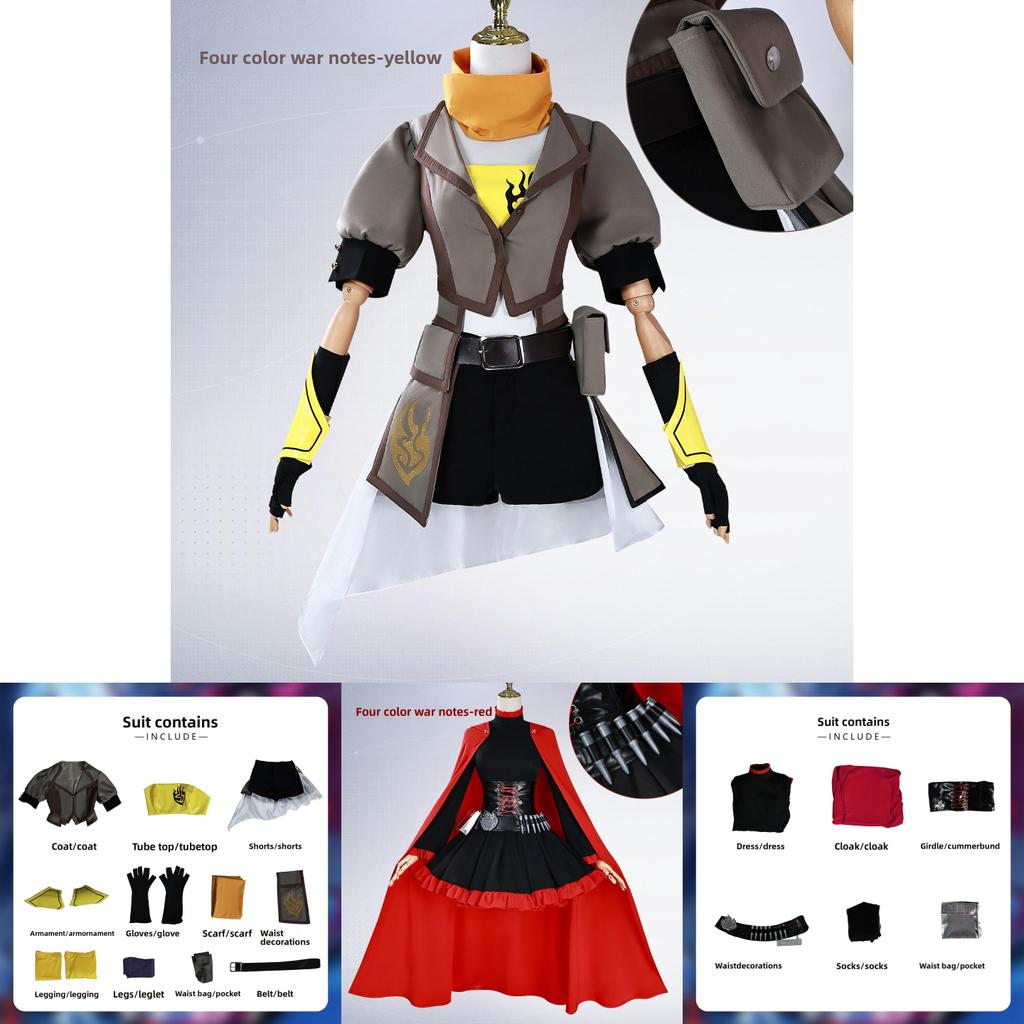 Rwby Ruby Rose Weiss Schnee Cosplay Costume With Polyester For Anime Conventions And Dress Up