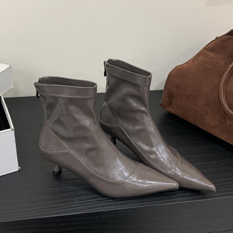 Fashion SUOJIALUN 2025 New Brand Women Short Boots Shoes Fashion Thin High Heel Outdoor Dress Chelsea Pumps Pointed Toe Ankle Boots Shoe