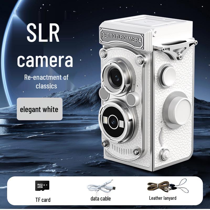 Retro Dual-Lens Travel Camera - Manual Crank, Student-Friendly, Portable Film & Digital Model