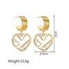 Atoztide Nouvelle Boucle d'Oreille Cœur Imprimé Léopard Vintage pour Femmes Acier Inoxydable Boucles d'Oreilles Statement Pierre Brillante Cadeau de Bijoux de Noël