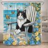 Funny Bathing Dogs Shower Curtain Bathtub Wash Your Paws Cute Pet Cartoon Animals Bath Curtains Fabric Bathroom Decor with Hooks