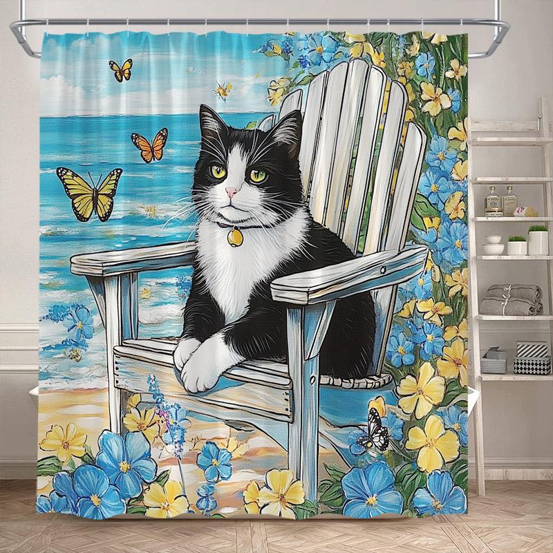Funny Bathing Dogs Shower Curtain Bathtub Wash Your Paws Cute Pet Cartoon Animals Bath Curtains Fabric Bathroom Decor with Hooks