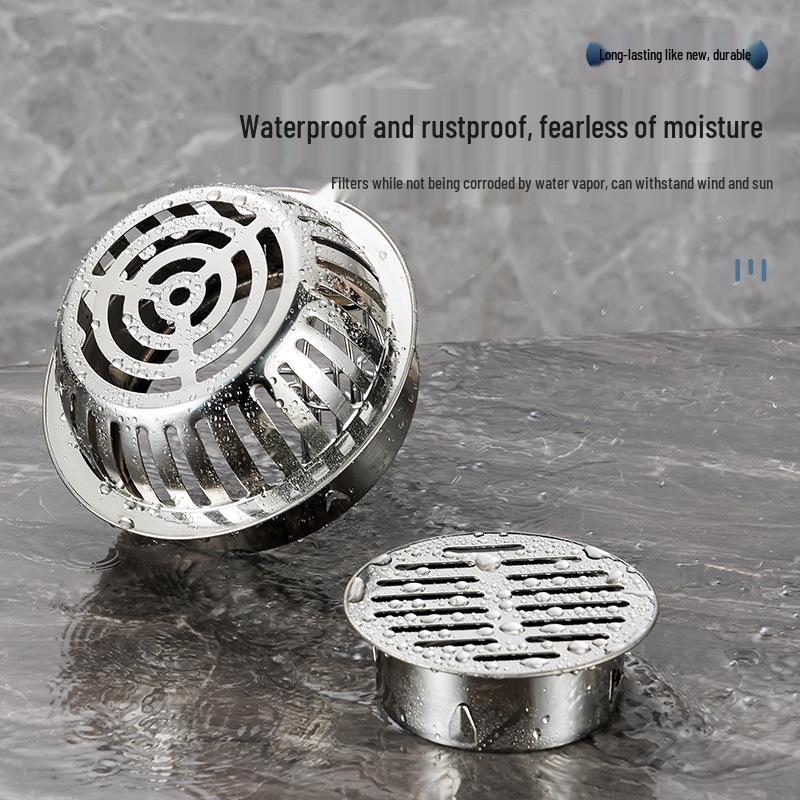 304 Stainless Steel Round Anti-Clog Balcony Floor Drain