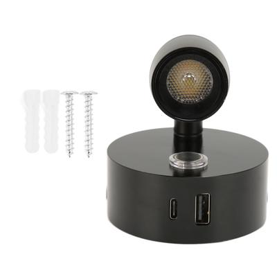 RV Leselampe mit USB Typ C Anschluss Blaues Nachtlicht 3 Farben Dimmbar Bootsleselampe Poliert