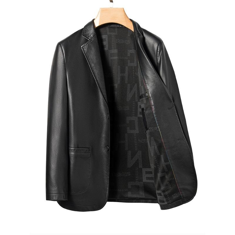 Autumn New Men's Genuine Leather Coat Slim Leather Jacket Business Casual Young Luxury Dad Wear