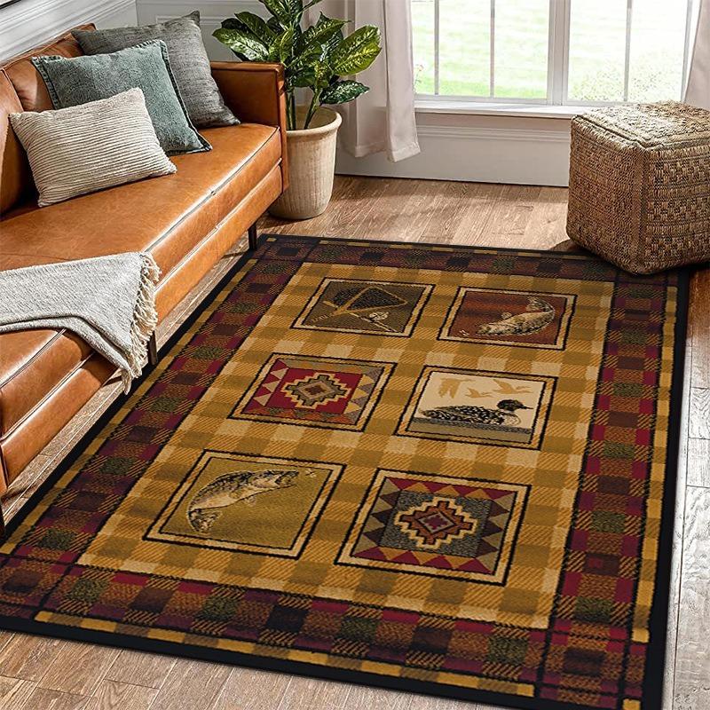 Classic Retro American Beast Carpet Living Room Decoration Mat Anti Slip and Wear Resistant Easy To Clean Style Rug Creativity